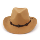 COCONUT SHELL TRIM FELT WESTERN COWBOY HAT_CWAH1785