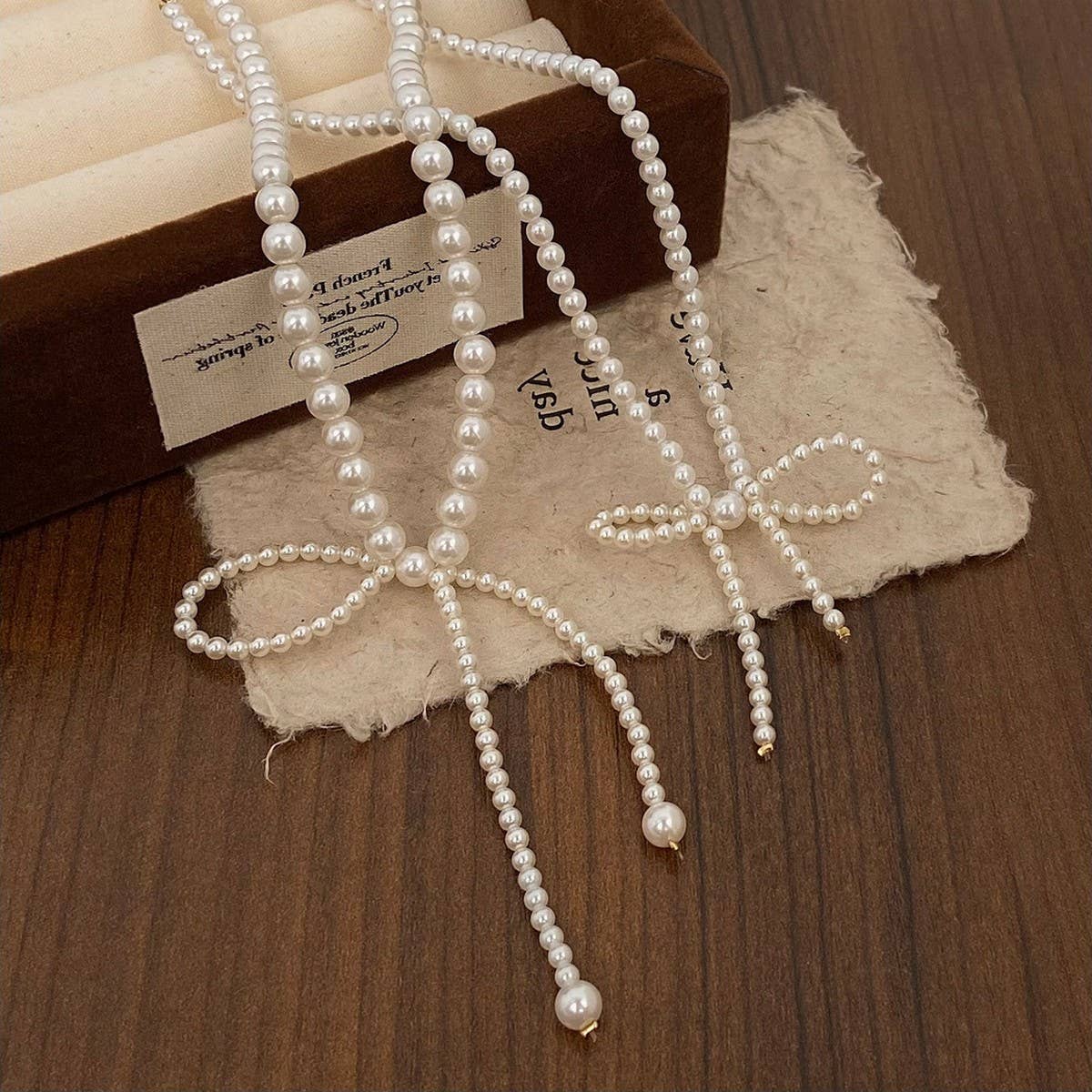 Versatile High-End Pearl Bow Necklace For Women