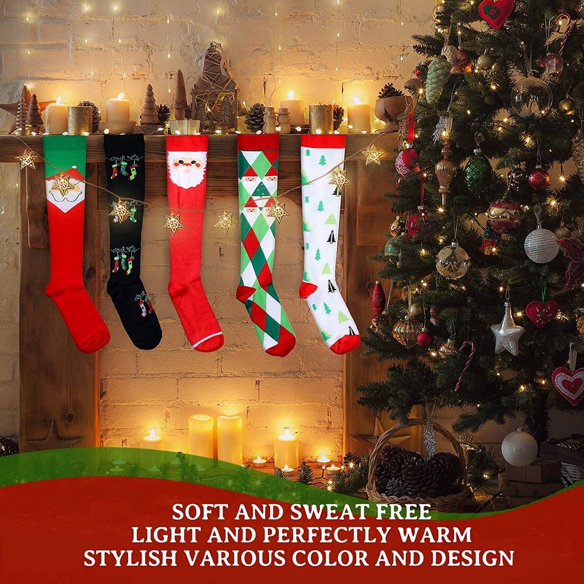Women'S Christmas Sports Compression Socks_Cwms1870