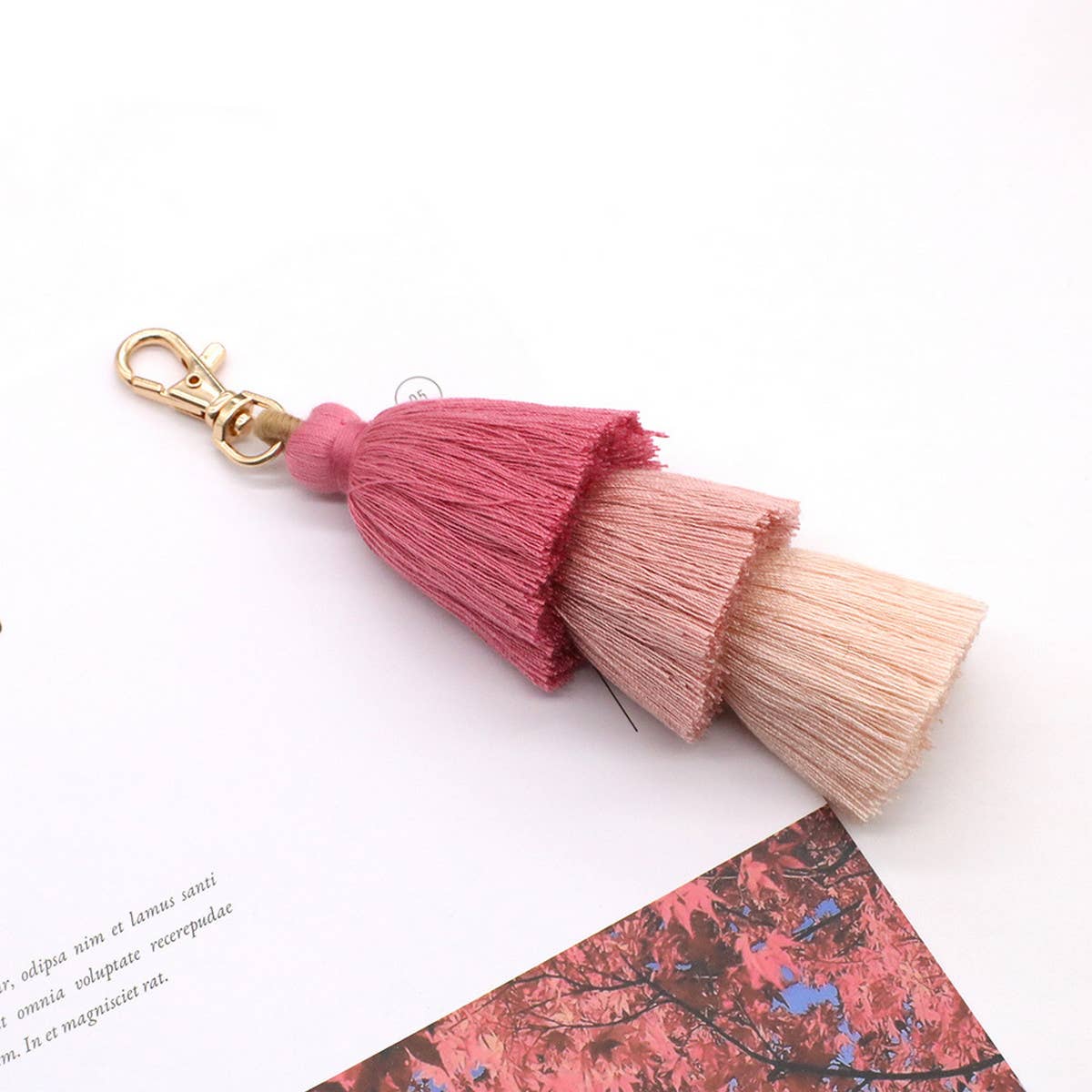 HANDMADE COTTON ROPE TASSEL KEYCHAIN_CWMM1558