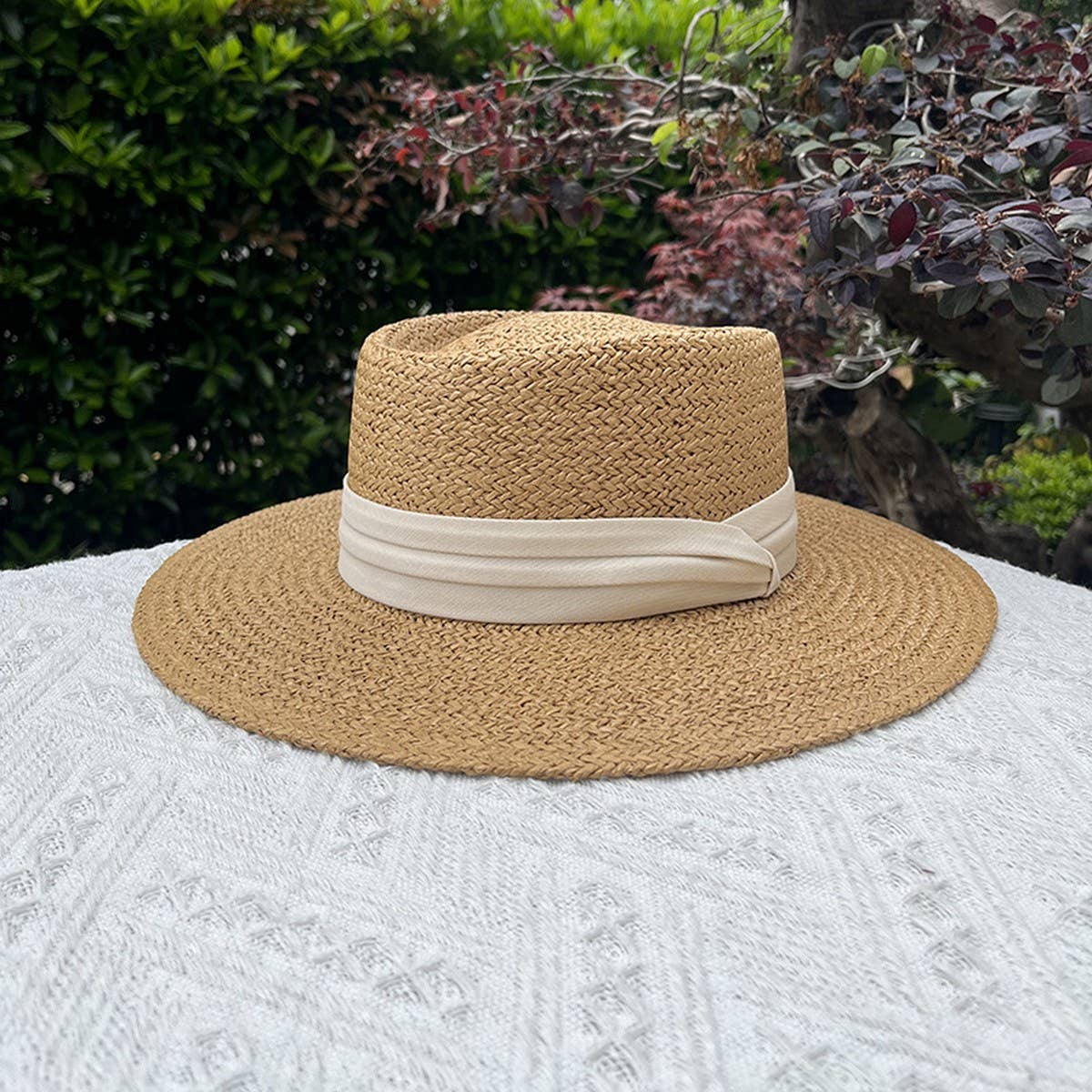 BEACH VACATION SUN FEDORA STRAW HATS FOR WOMEN_CWAH1151