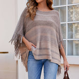 Contrast Stripe Off Neck Shawl_Cwasc0424