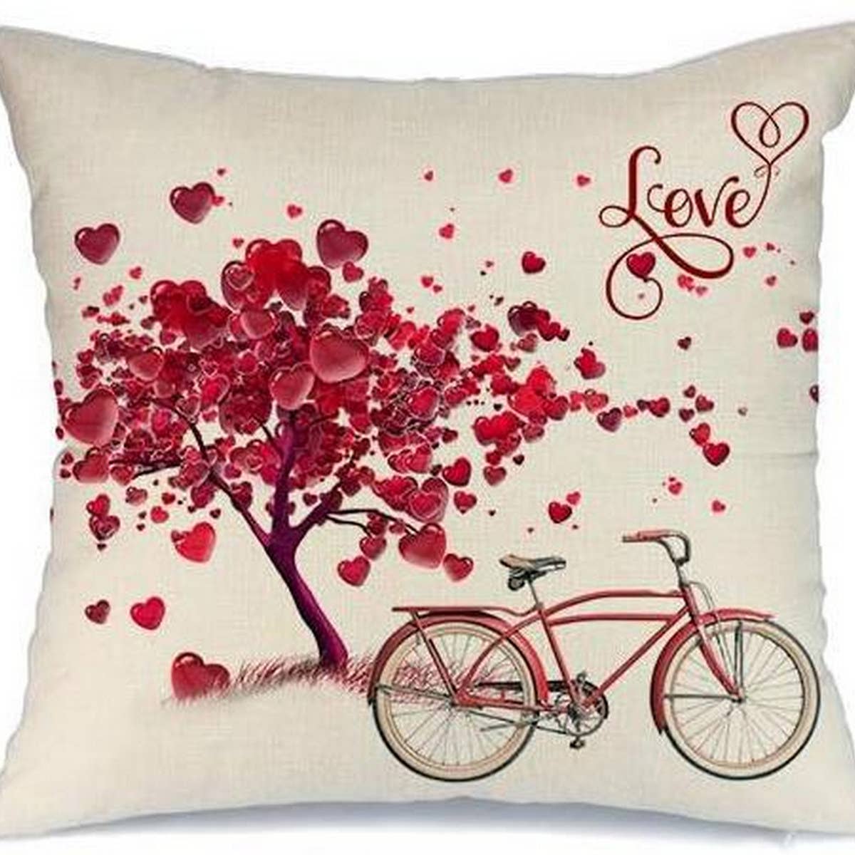 HOME PRINTED RED LOVE PILLOW COVER_CWMM0772