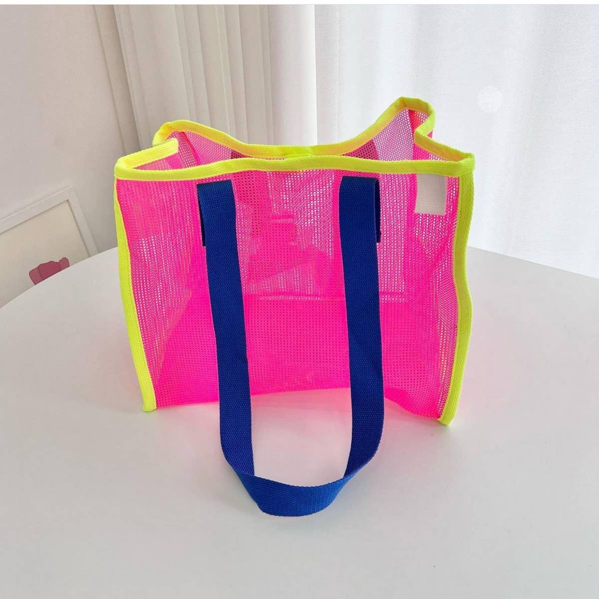 Mesh Contrast Color Beach Travel Storage Bag_Cuab00461
