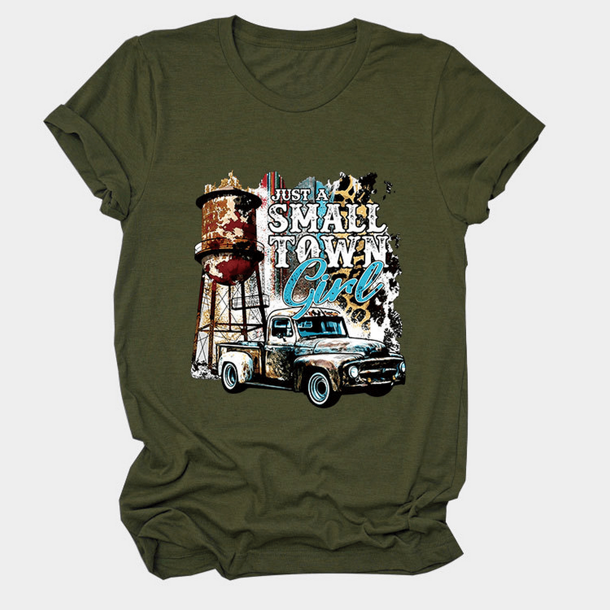 JUST A SMALL TOWN GIRL PRINT T SHIRT LOOSE FIT_CWTTS1525
