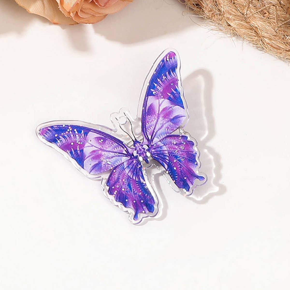 SILVER DOT IMITATION BUTTERFLY CUTE HAIRPIN_CWAHA1632