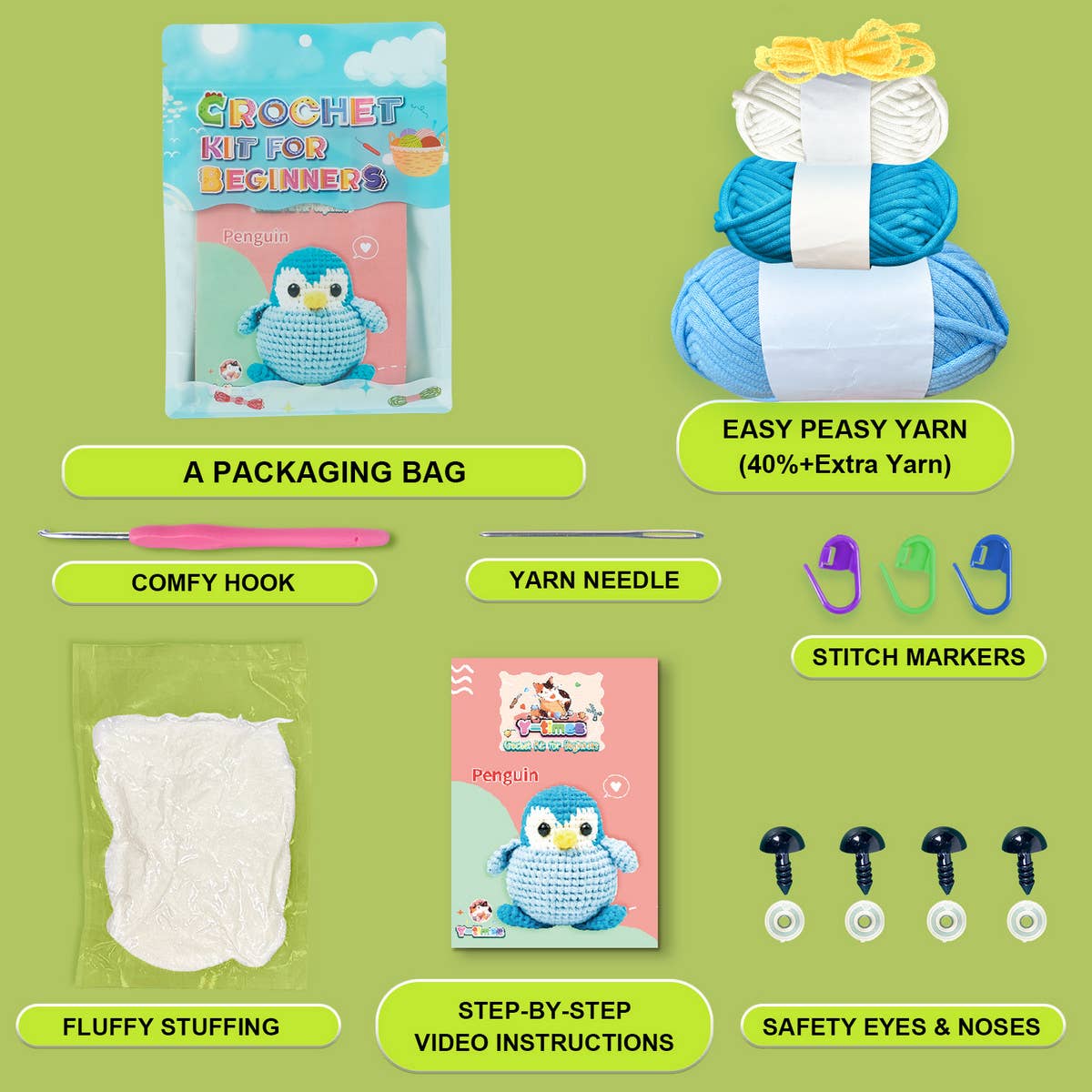 PENGUIN CROCHET DOLL DIY MATERIAL KIT_CWMM1867