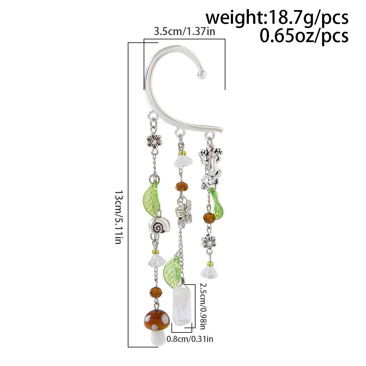 Vintage Bohemian Mushroom Tassel Earrings_Cwmm3224