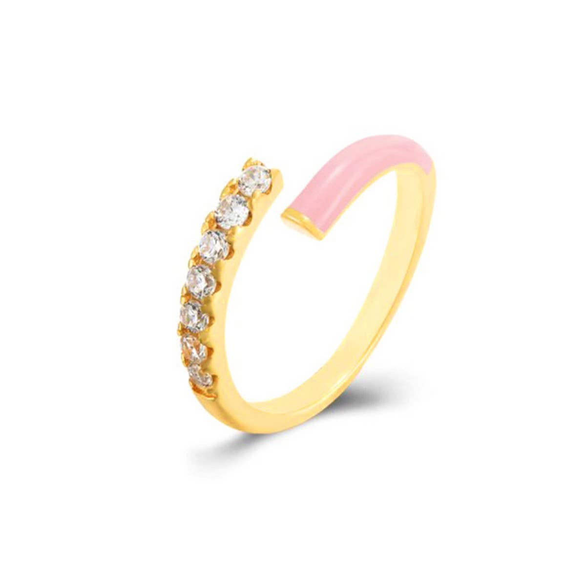 DOUBLE LAYER COLOR OIL DROP OPEN RING_CWAJE1737