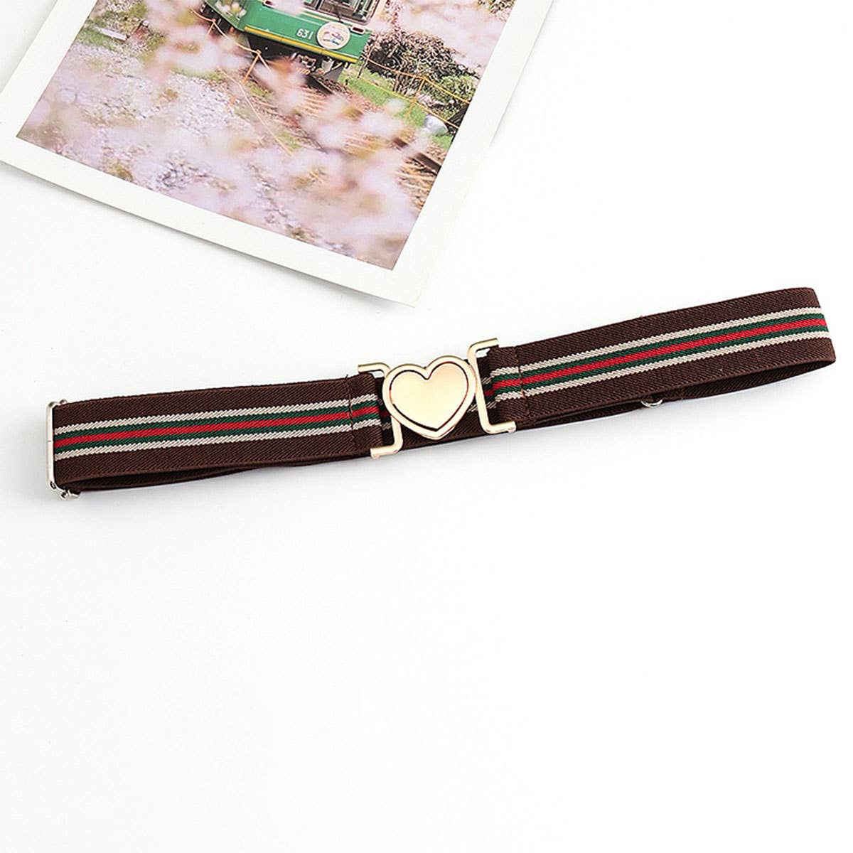 LOVE ALLOY ELASTIC BAND ELASTIC WOVEN CANVAS BELT_CWABE0680