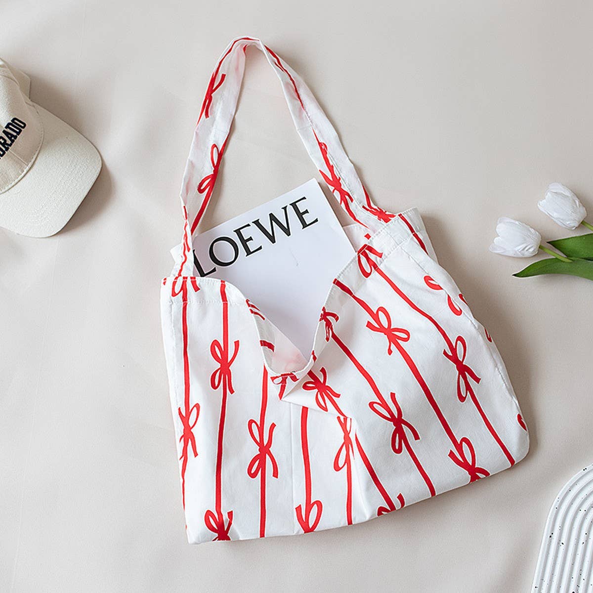 COTTON CANVAS SHOULDER BAG FOR WOMEN LARGE SIZE_CWAB5655