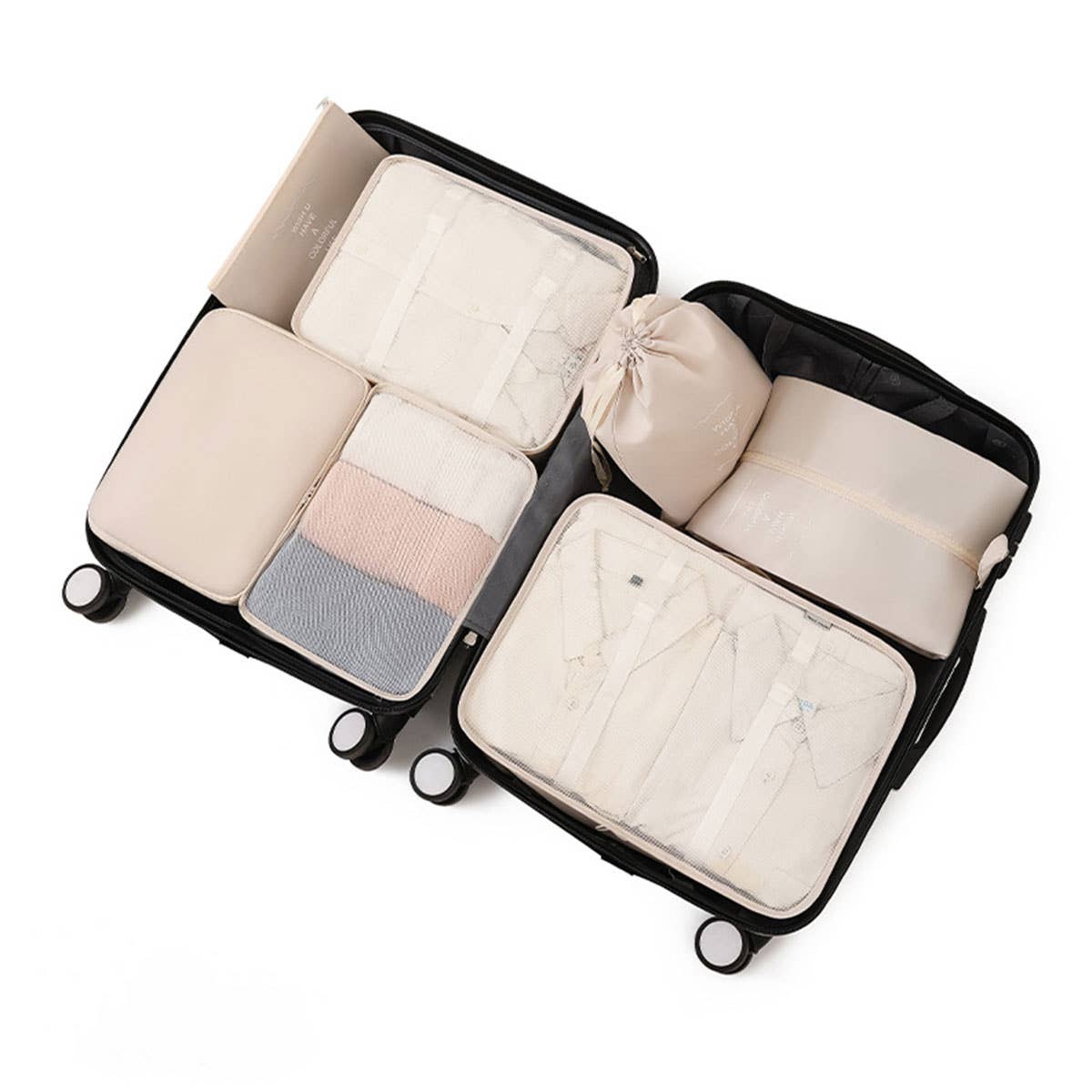 6 7 PIECE WATERPROOF TRAVEL PACKING CUBE SET_CWAB0542