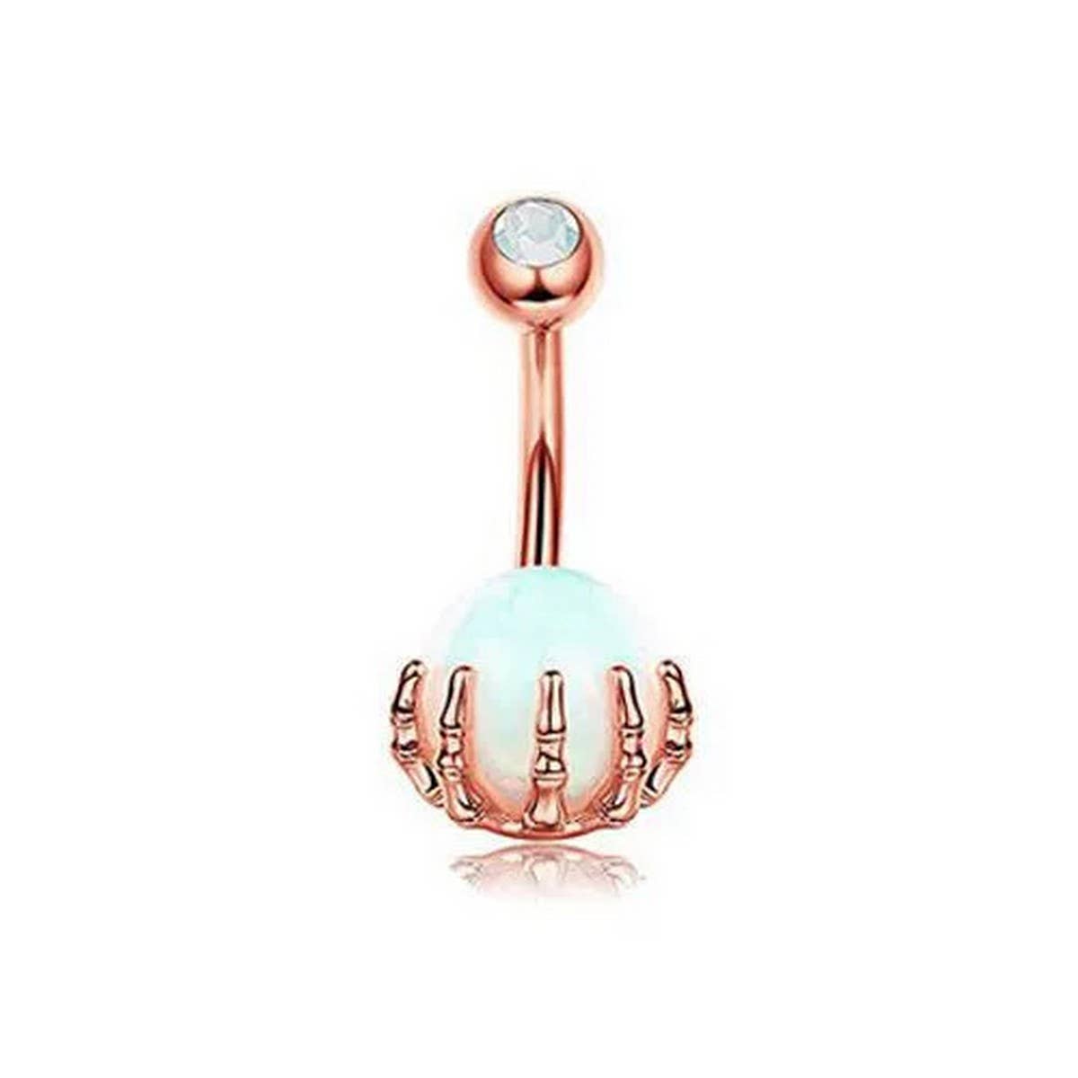 COLORFUL SKULL HAND BELLY BUTTON RING PIERCING_CWMM9237