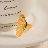 Vintage Textured Gold Engraving Open Ring