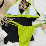 RHINESTONE BIKINI SET SEXY SOLID COLOR SWIMSUIT_CWMW0692