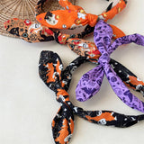 Halloween Skull Bunny Ear Headband Print_Cwaha07597