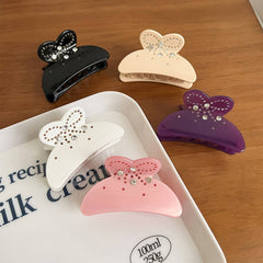 ELEGANT BOW RHINESTONE CLAW CLIP SOLID COLOR_CWAHA5904