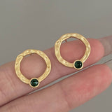 SIMPLE ZIRCON GEOMETRIC CIRCLE STUD EARRINGS_CWAJE1324