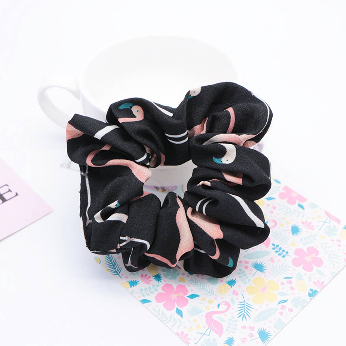 RETRO FASHION FLAMINGO HAIR TIE_CWAHA1075