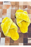 CROSS STRAP FLUFFY CASUAL SLIPPERS_CWSHS199