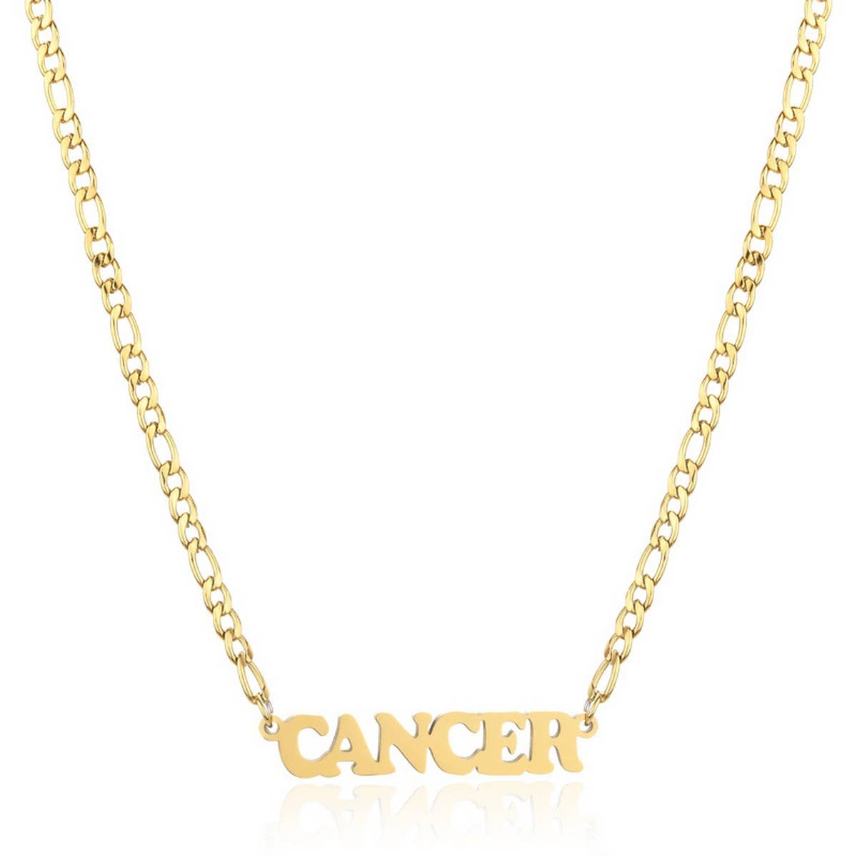 SIMPLE TWELVE ZODIAC STAINLESS STEEL GOLD NECKLACE_CWMM2726