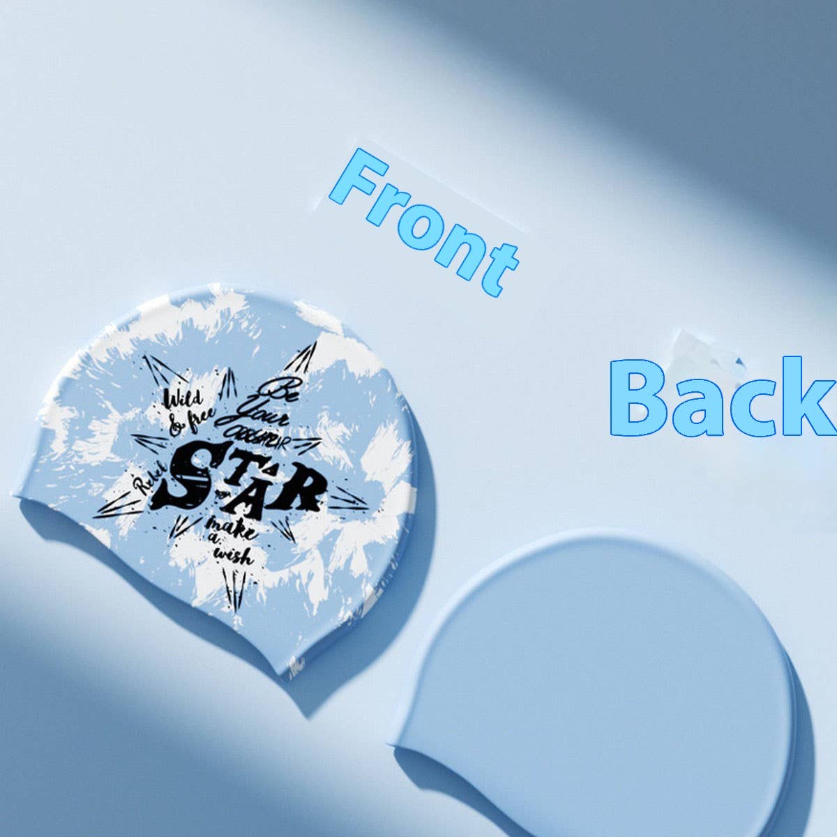 ADULT SILICONE SWIM CAP WATERPROOF STYLISH PRINT_CWMM6719