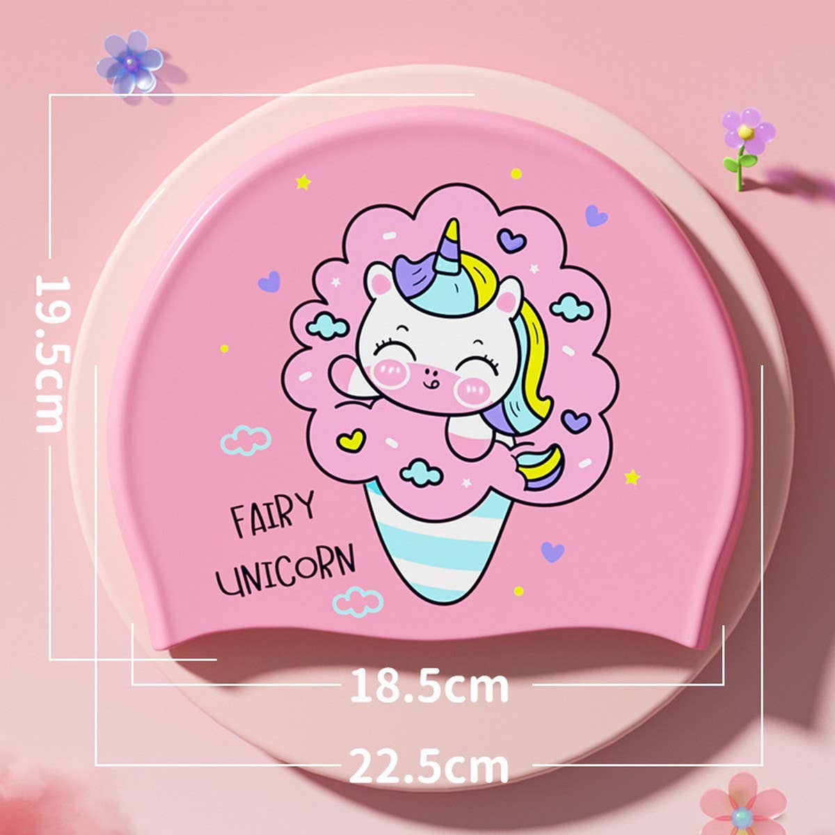 GIRLS UNICORN SWIM CAP SILICONE WATERPROOF COMFORT_CWMM6720