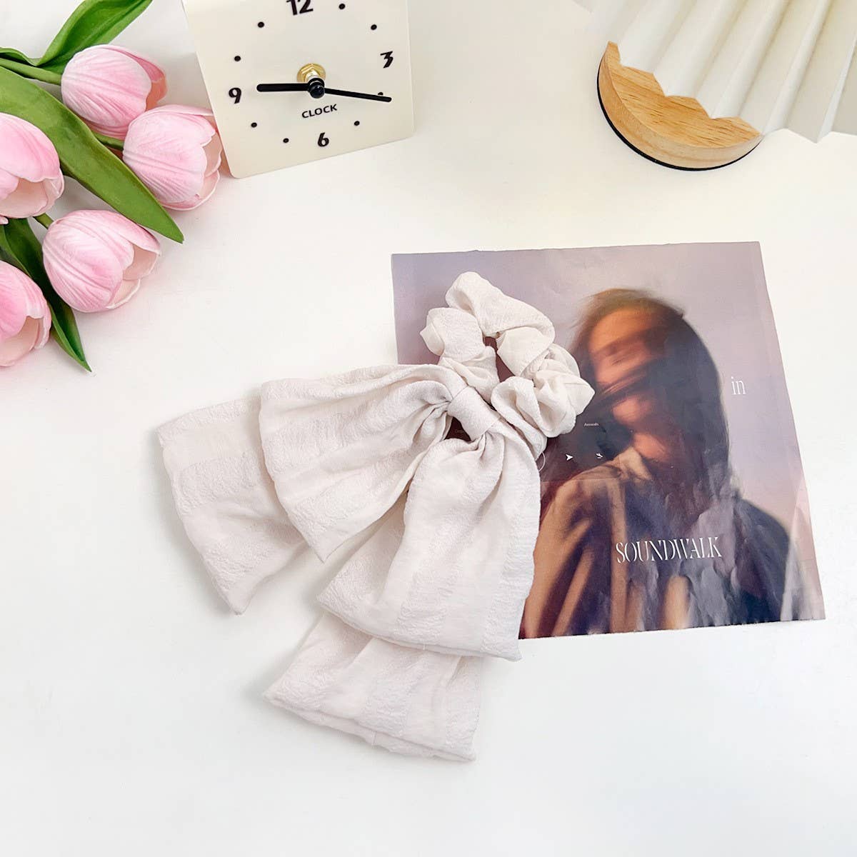 FRESH AND SWEET TEMPERAMENT BOW HAIR RING_CWAHA1604