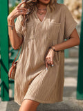 Solid Color Jacquard Loose Dress