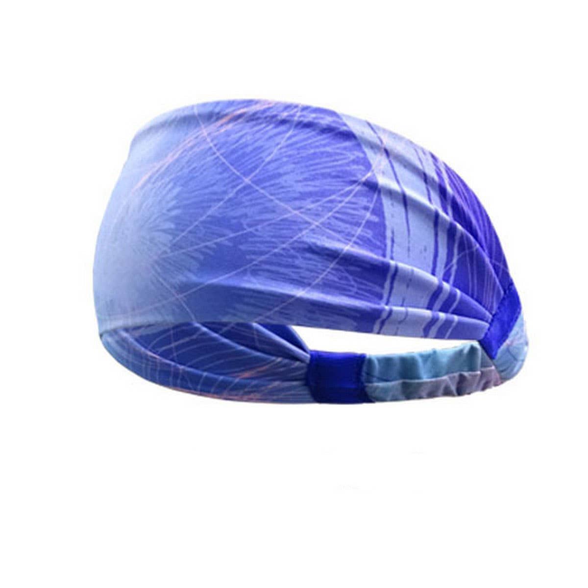 Wide Printed Sports Headband For Yoga Workouts_Cwmm7949