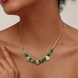 SHAPED PEARL NATURAL STONE PENDANT NECKLACE_CWMM3628