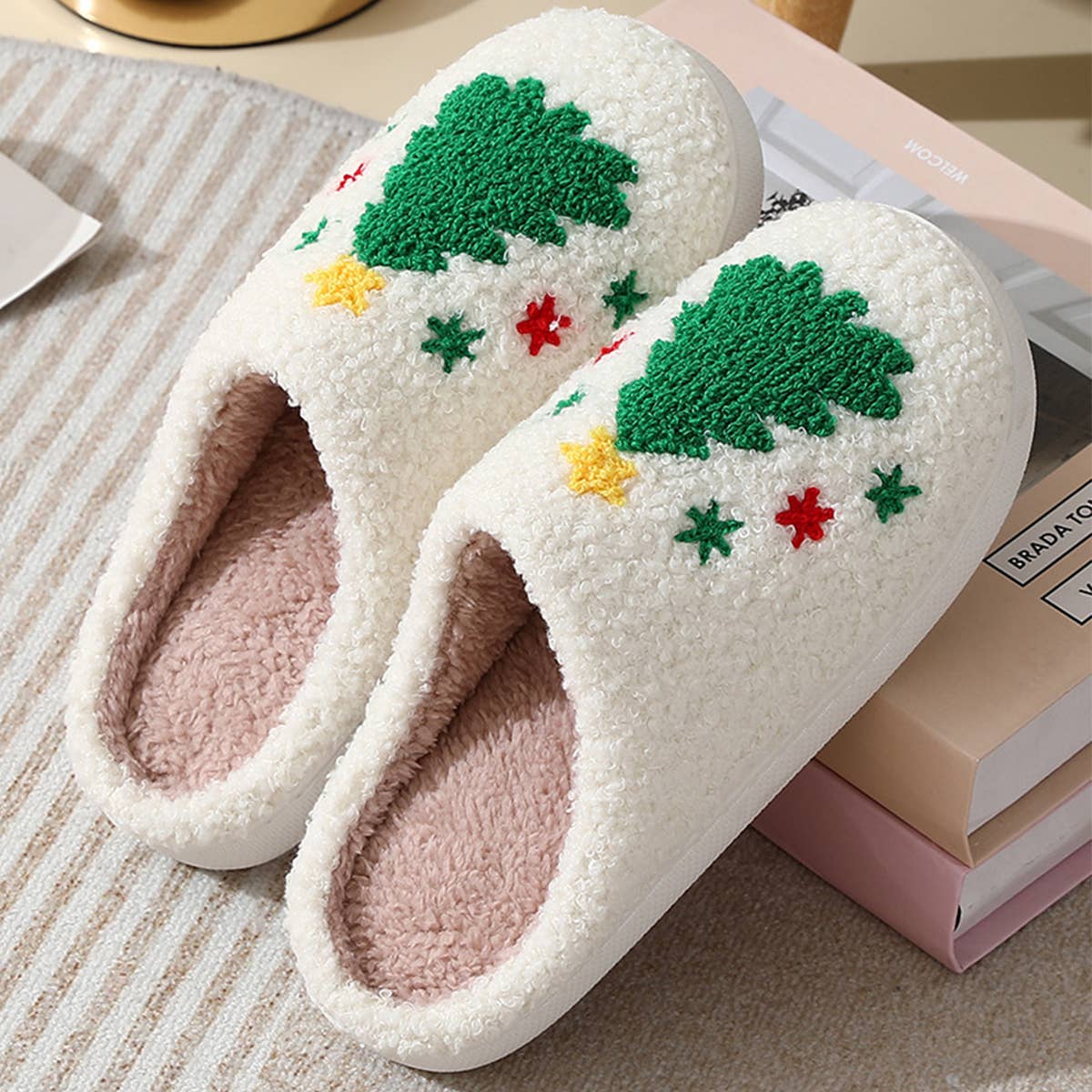 HOME CHRISTMAS TREE WARM COTTON SLIPPERS_CWSHS0290