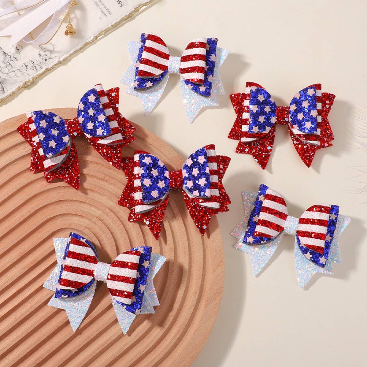 KIDS PARTY HAIR CLIPS WITH STARS AND BOWS_CWAHA6753