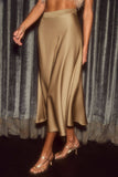 Solid Color Satin Fashionable Body-Hugging Skirt