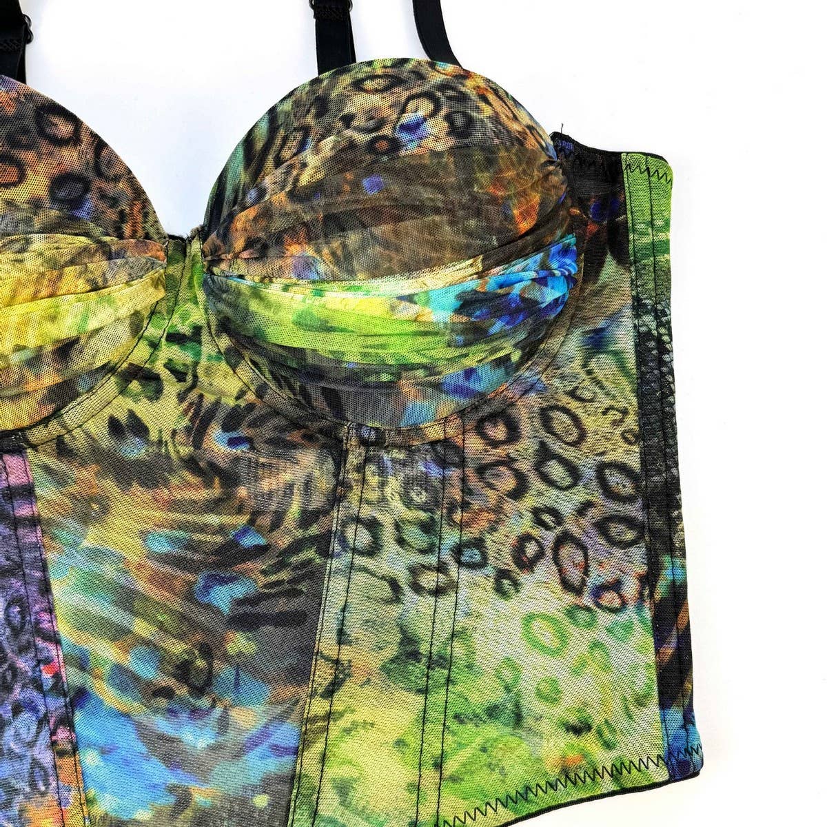 PRINTED SUSPENDERS SEXY HOT GIRL HERRINGBONE BRA_CWMM4129