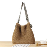 KNOTTED STRAP BEACH STRAW BAG_CWAB2012
