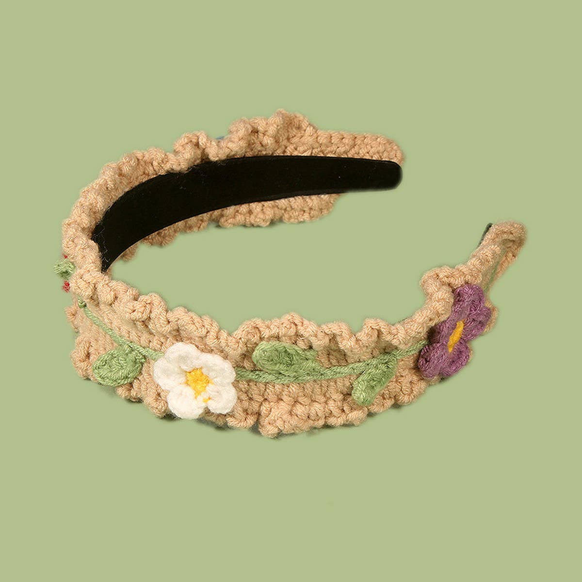 SWEET FLORAL WIDE BRIMMED HAND WOVEN HEADBAND_CWAHA1322