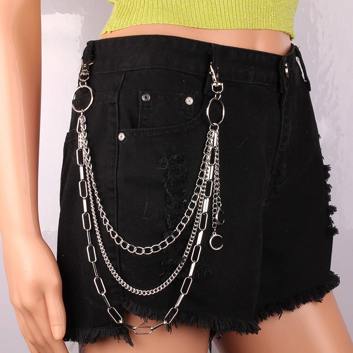 HIP HOP ROCK STYLE MOON PENDANT PANTS CHAIN_CWMM0649