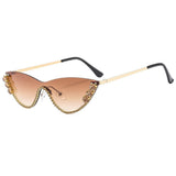 Trendy Rhinestone Half Frame Cat Eye Sunglasses_Cwasg1189