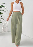 Wide Leg Drop High Waist Slim Casual Pants