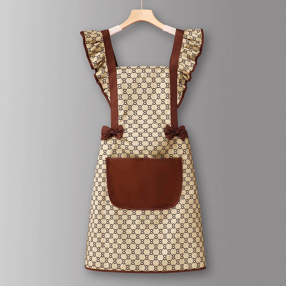 HOUNDSTOOTH SOLID COLOR WATERPROOF WORK APRON_CWMM6792