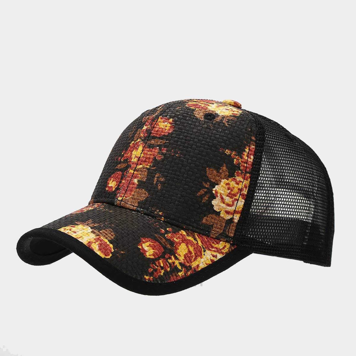 STYLISH FLORAL STRAW CAP UNISEX SUMMER SUN HAT CWAH1576