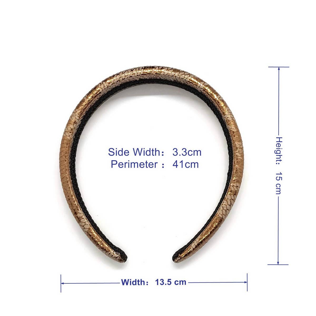 Vintage Gold Snake Print Wide Padded Headband