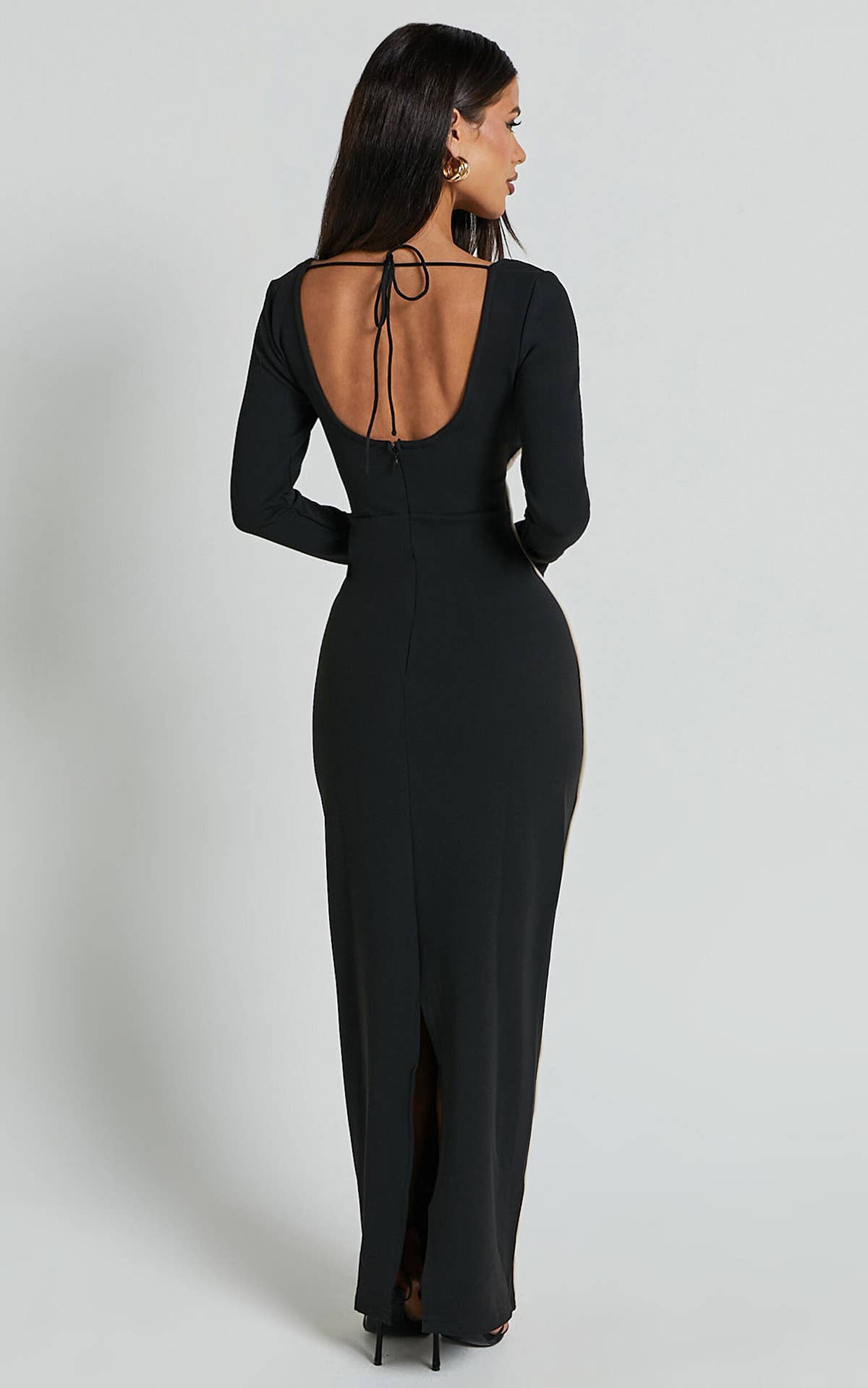 U-Collar Color Matching Receiving Waist Dress