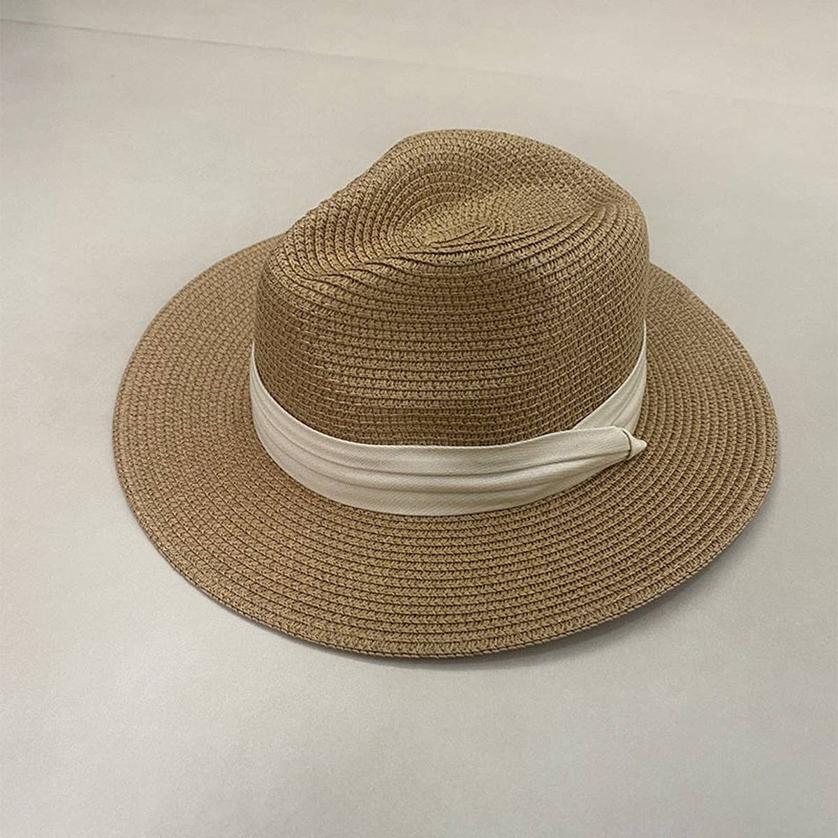 ALL MATCH SIMPLE BEACH VACATION STRAW HAT_CWAH3448
