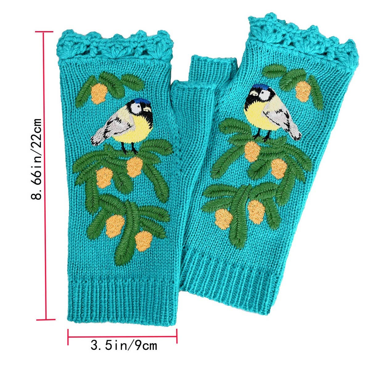LONG WARM GLOVES WITH BIRD EMBROIDERY_CWMM1668