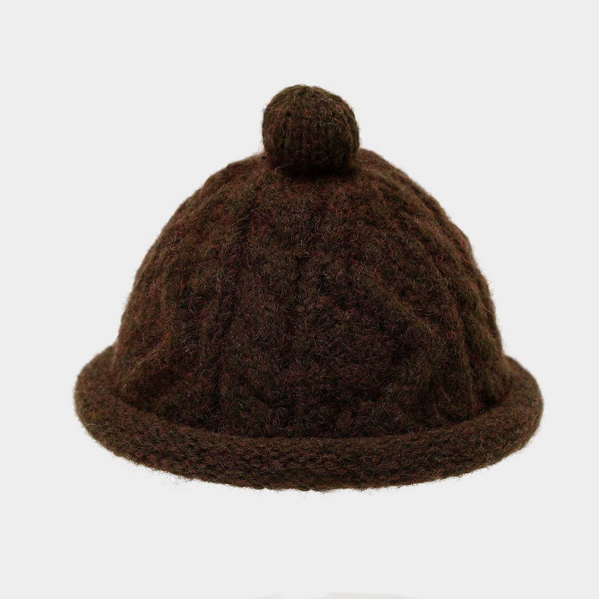 Winter Knit Beanie Cap Women Men Braided Dome Hat_Cwah04771