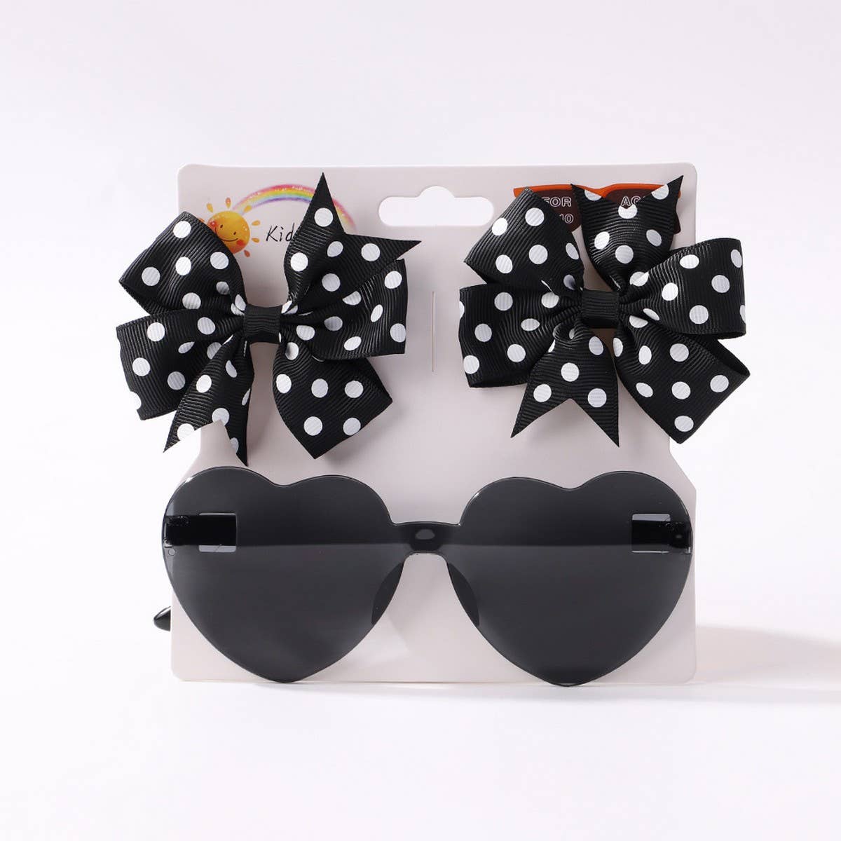 KIDS POLKA DOT GROSGRAIN BOW HAIR CLIP SUNGLASSES_CWAHA6708