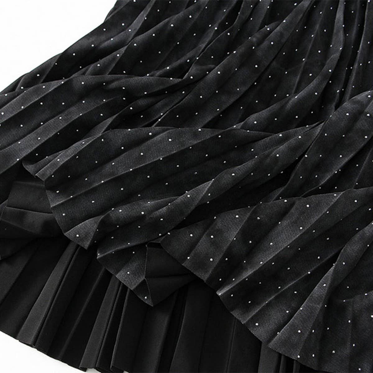 CHINESE STYLE PRINTED PLEATED SKIRT LONG SKIRT_CWBMS0313