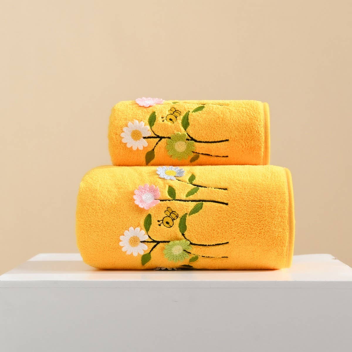 CORAL FLEECE FLOWER SQUARE TOWEL BATH TOWEL SET_CWMM2327
